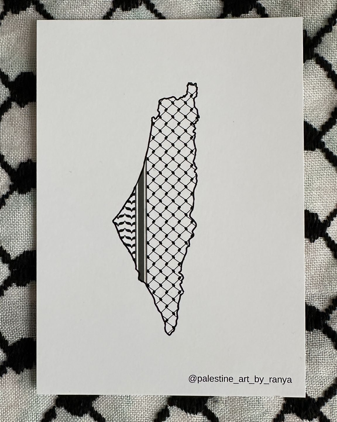 Postkarte Palästina Kufiyya