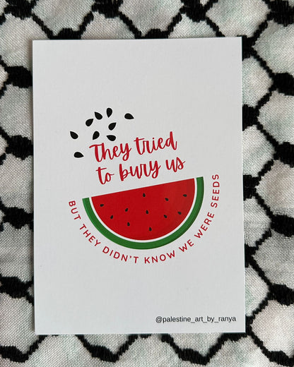 Postkarte Palästina Wassermelone