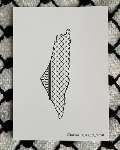 Postkarte Palästina Kufiyya