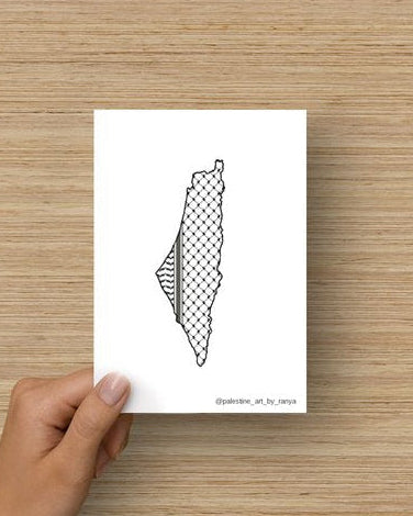 Postkarte Palästina Kufiyya