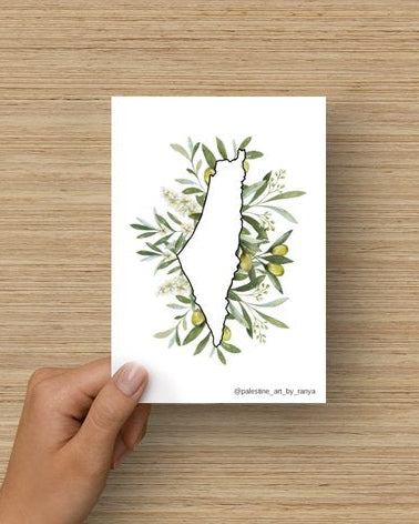 Postkarte Palästina Olivenzweige